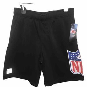 Official NFL Logo Fleece Shorts 9” Inseam Drawstring Mens Size Small Black $50